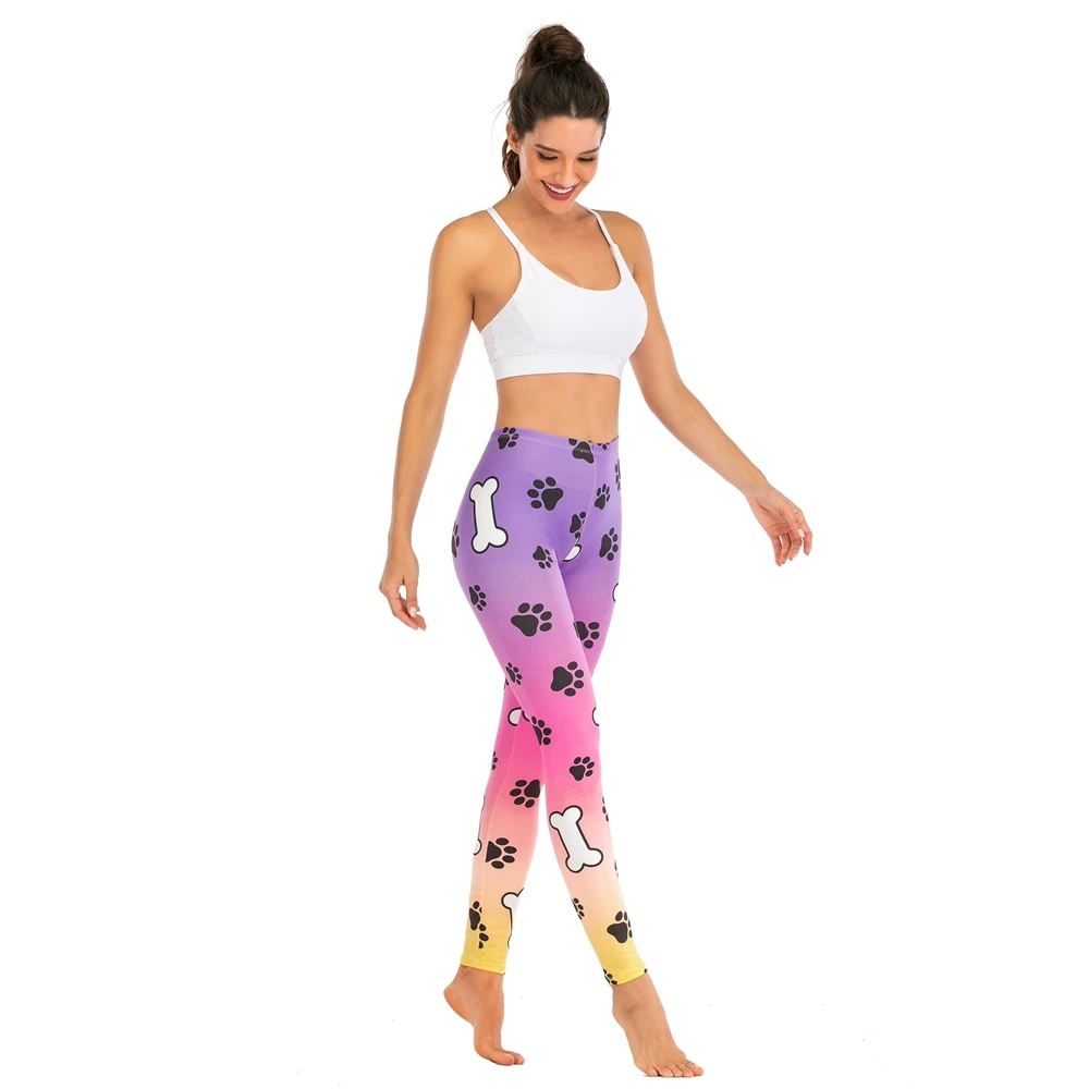 Sexy Legging Rainbow Dog Bones Anti Cellulite Elasticity Fashion Push Up Fitness Gym Leggings Women Pants Stacked Slim Legins