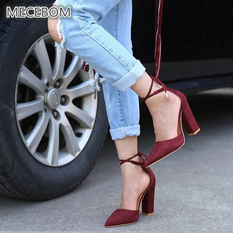 Туфли лодочки женские на высоком каблуке пикантные босоножки шнуровке