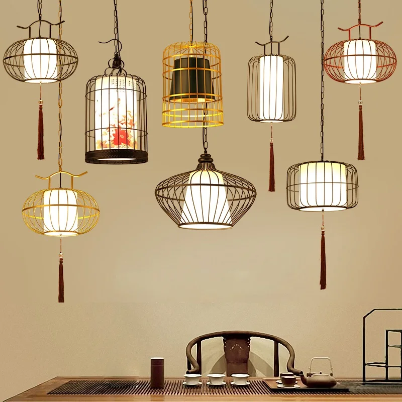 Китайские железные подвесные светильники для столовой гостиной бара дома