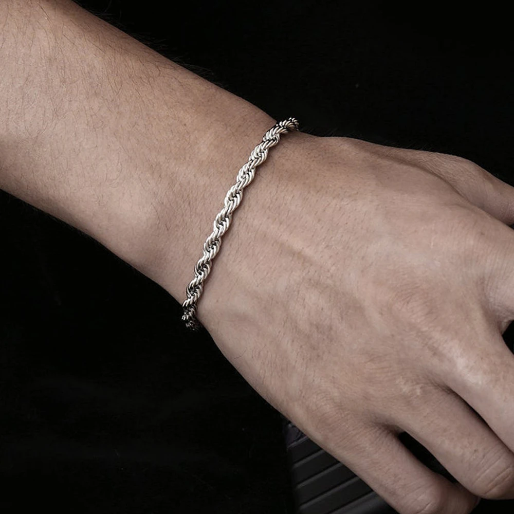 

2020 New Trendy Figaro Chain Men Bracelet Simple Punk Stainless Steel Chain Bracelet For Men Jewelry Gift