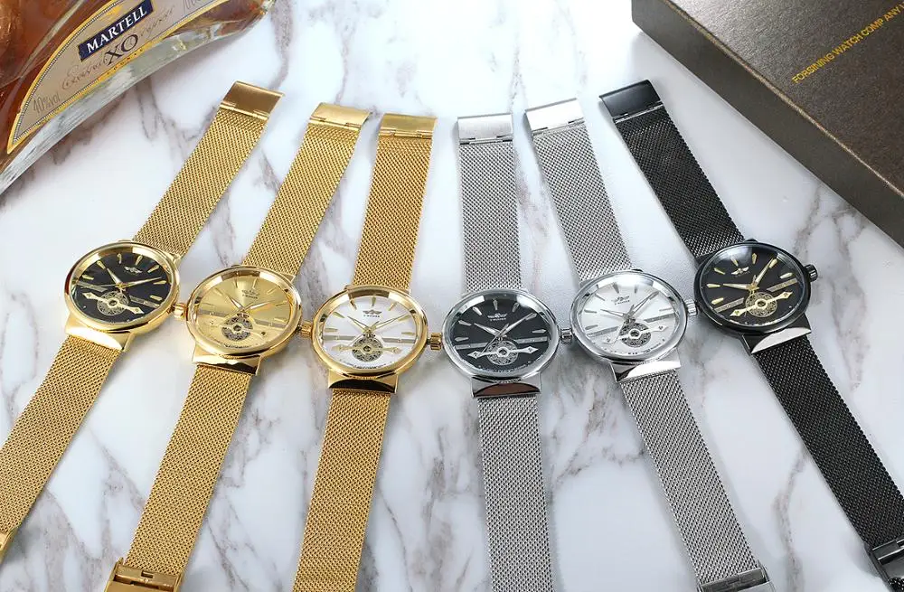 Часы наручные Winner Мужские механические модные брендовые Роскошные деловые