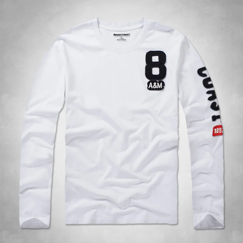 Spring Autumn Period pattern Long Sleeve Cultivate One's Morality T-shirt Sets O-neck 90 Solid Casual Cotton T Shirt Male | Мужская