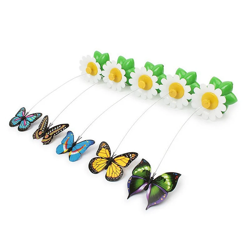 Игрушка для кошки электрические вращающиеся красочными бабочками и бантиками