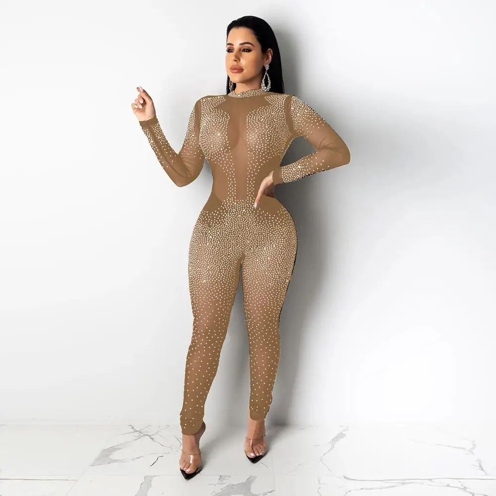 Соблазнительные стразы комплект в сеточку Для женщин перспектива с длинным