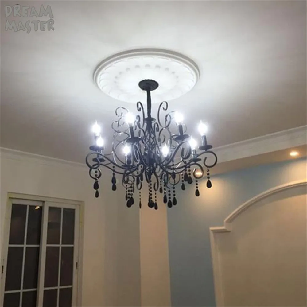 Винтажный Ретро светильник люстра из черного кованого железа + черный