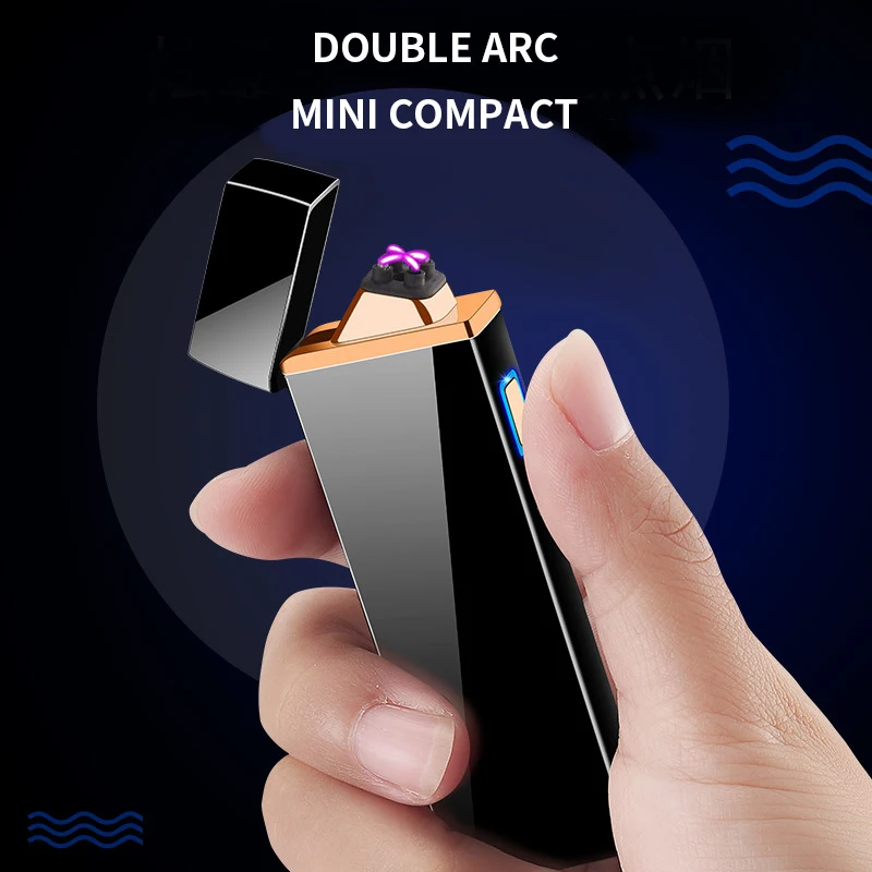 Двухдуговая электрическая зажигалка USB аккумуляторная ветрозащитная