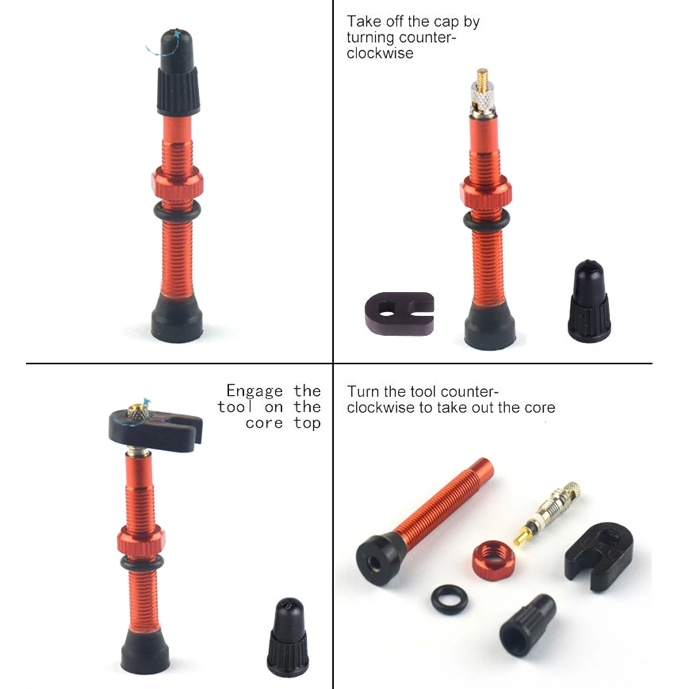 

2Pcs Road MTB Bike Bicycle Tubeless Tires Alloy Presta Valve Stems 48mm 60mm 78mm Bike Tire Valve Stems
