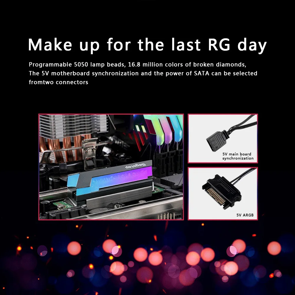 RGB M.2 радиатор SSD NGFF 2280 NVMe твердотельный привод кулер для настольного ПК