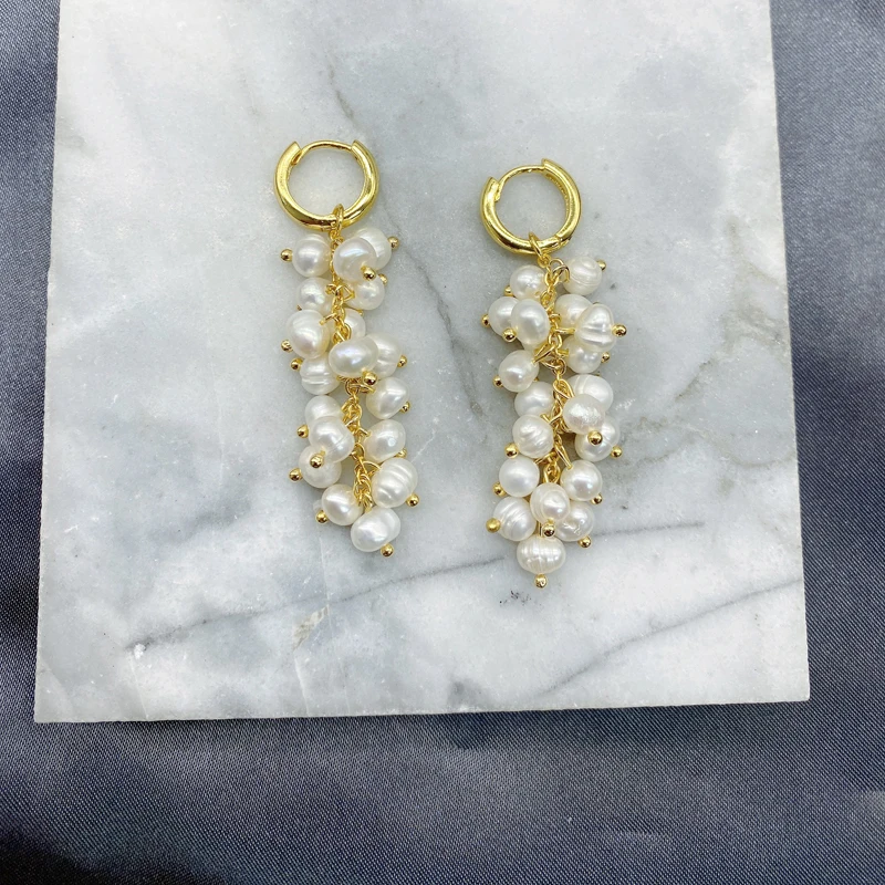 

Christmas Valentines Jewelry Plated Brass Loose Beads Freshwater Pearl Earrings