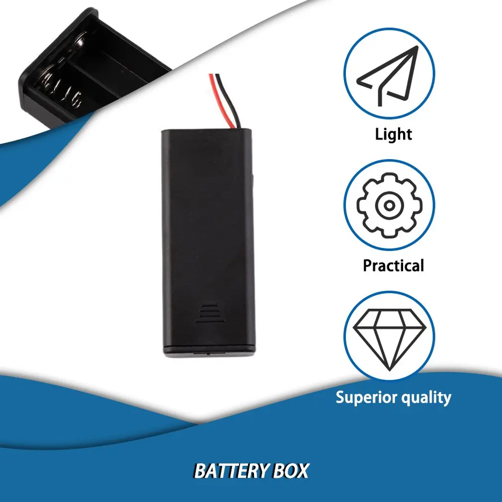 Новый 2 аккумулятора * AAA чехол для хранения коробка держатель 2шт батареи с