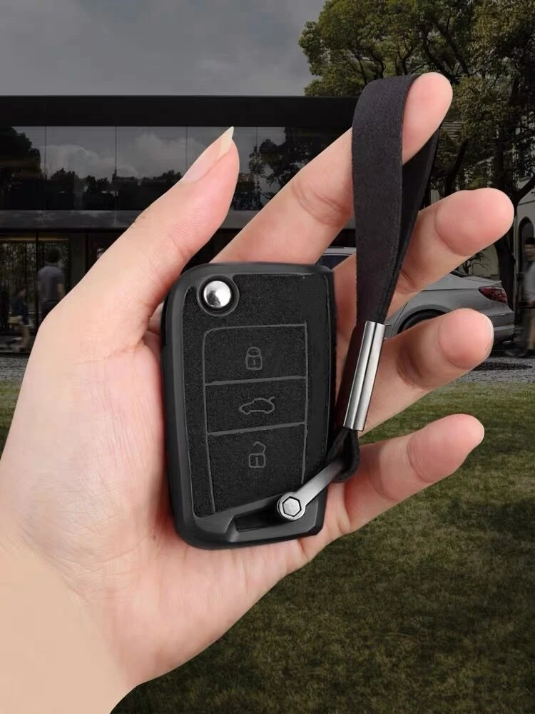 Чехол из ТПУ и замши для автомобильных ключей чехол Volkswagen VW Golf 7 MK7 Tiguan mk2 Skoda Octavia A7