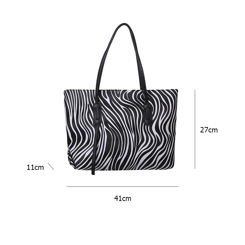

Fashion Animal Stone Pattern PU Leather Shoulder Handbags Women Casual Large Capacity Shopping Top-handle Bag Totes