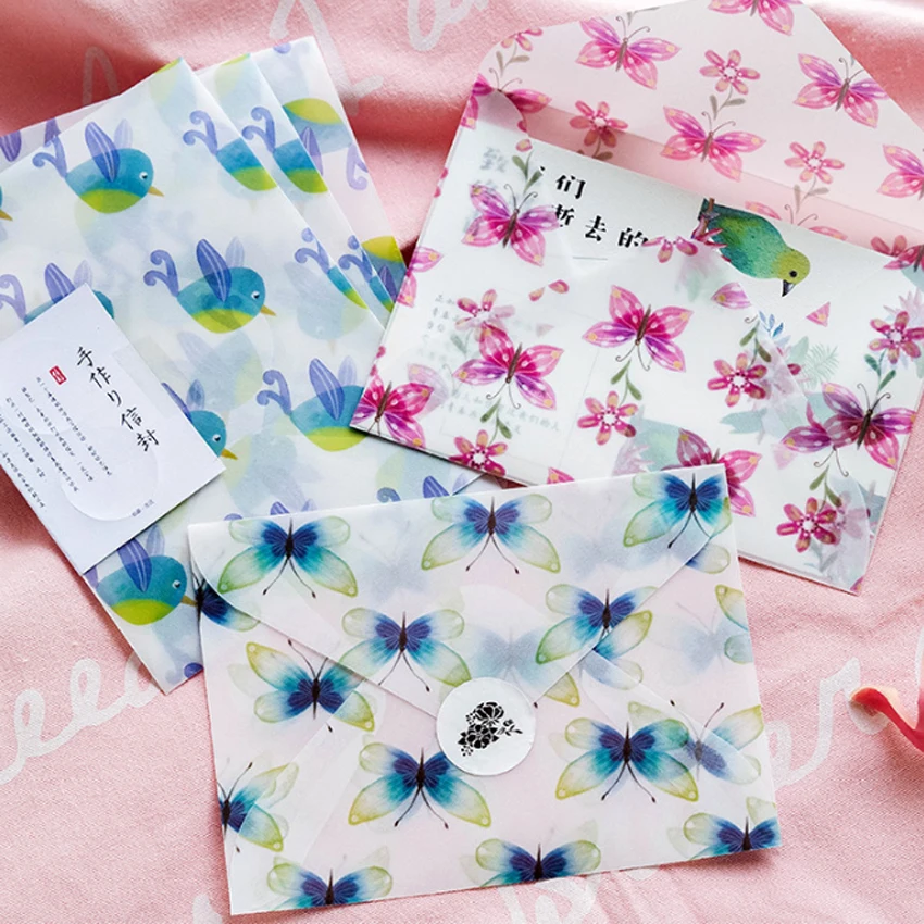 20 пачек/Лот платье с милой бабочкой серной кислоты прозрачный конверт бумажный