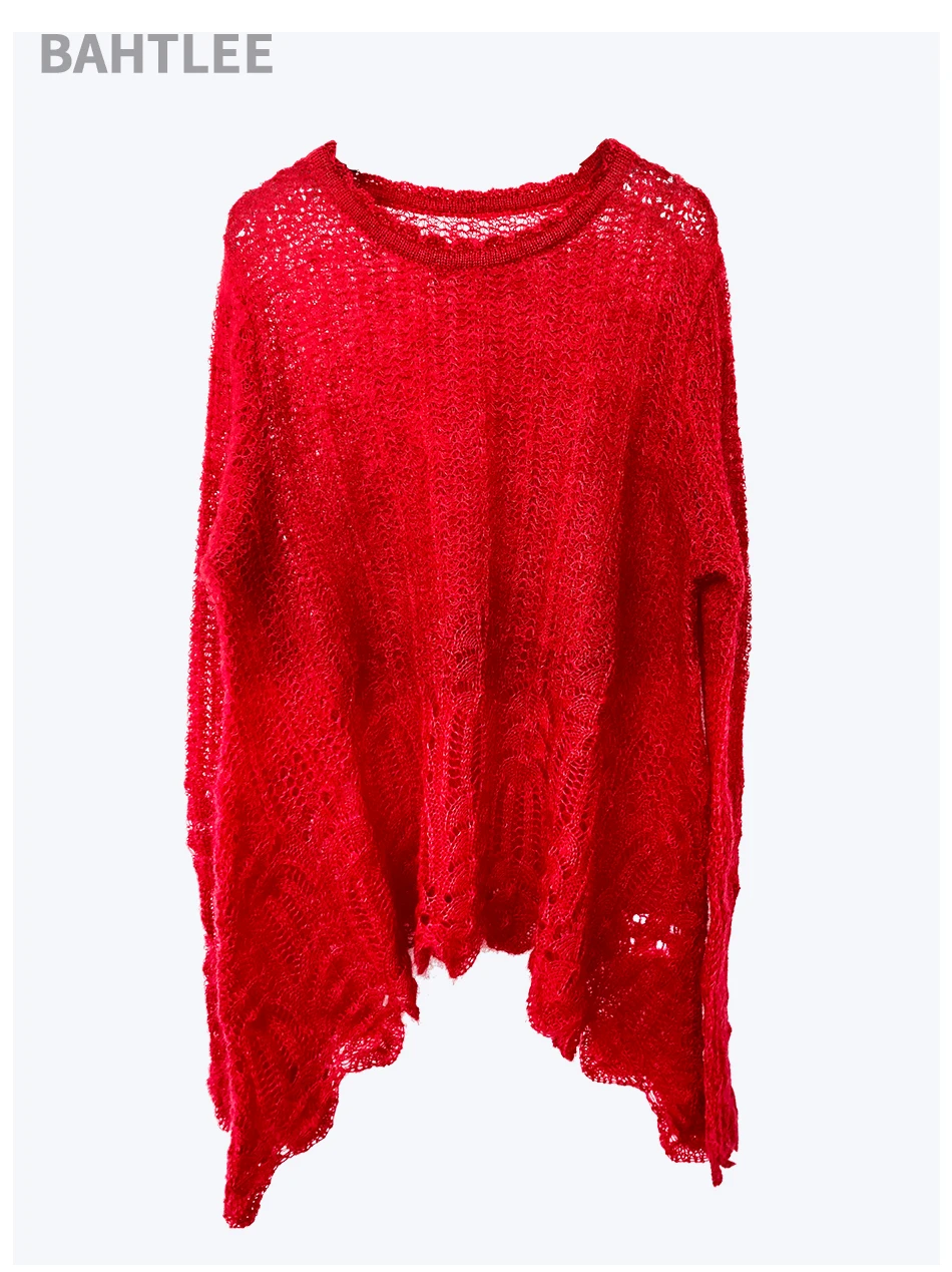 Женский шерстяной джемпер BAHTLEE мохеровые пуловеры с круглым вырезом вырезами