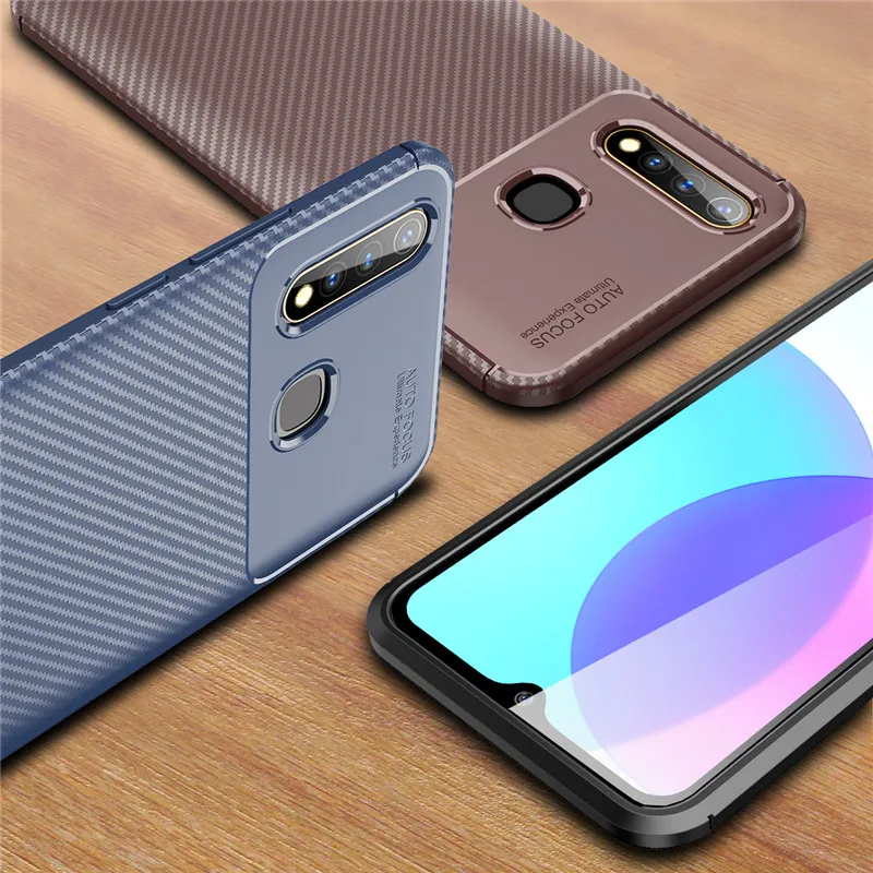 ДЛЯ ViVo U3 чехол Y19 Бампер Мягкий корпус из углеродного волокна Защитный для Y5S