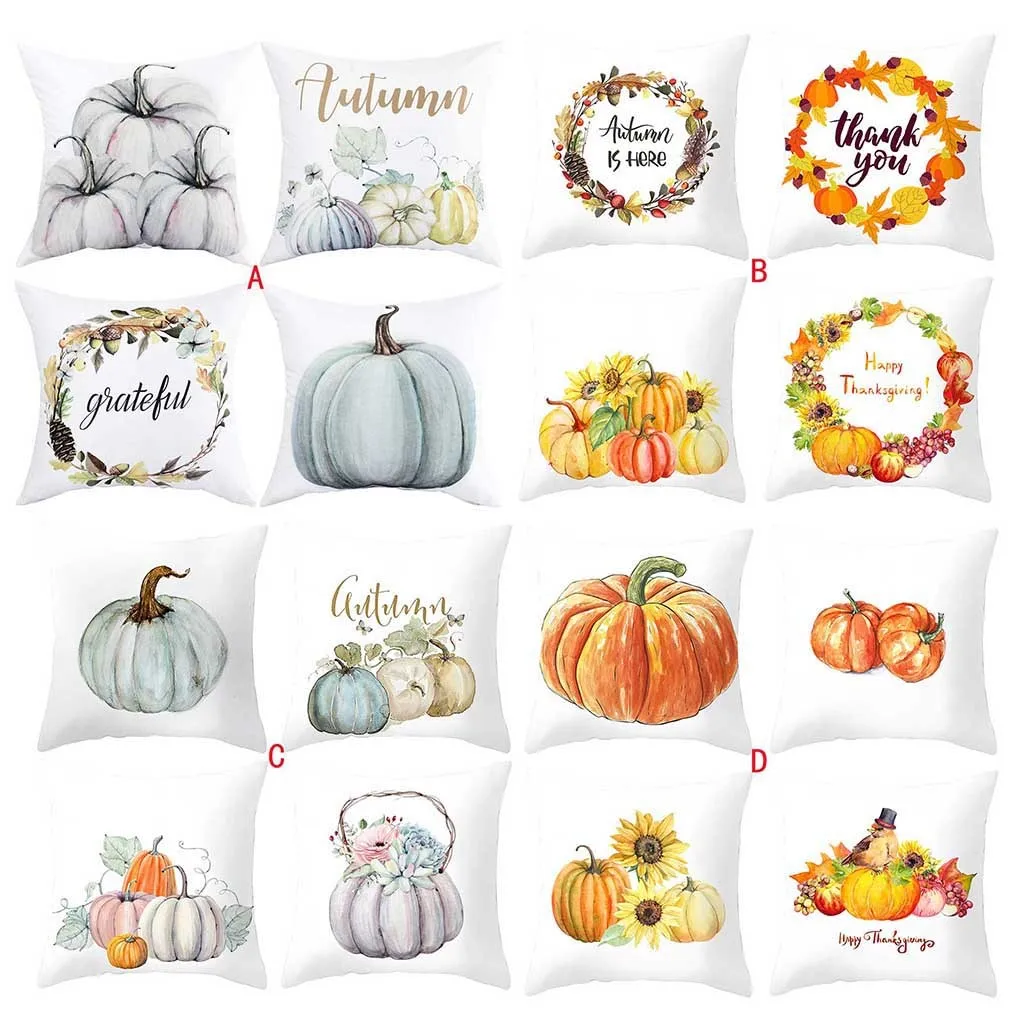 Квадратная Осенняя наволочка для подушки акварельная тыква урожай День