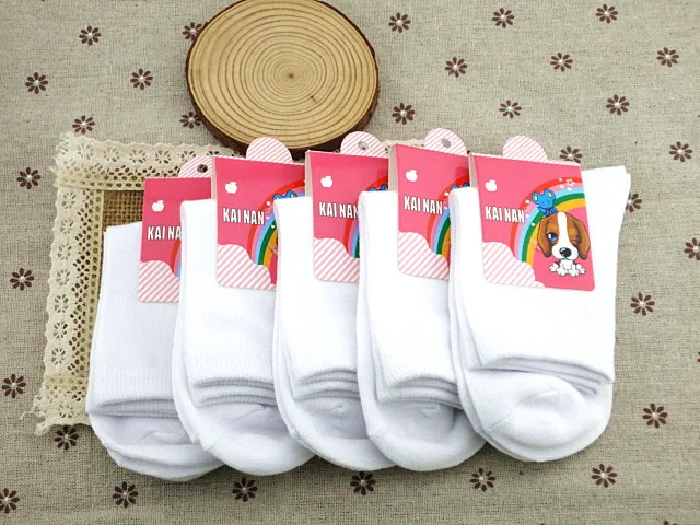 Белые детские носки на весну и осень однотонные тонкие мягкие хлопковые для