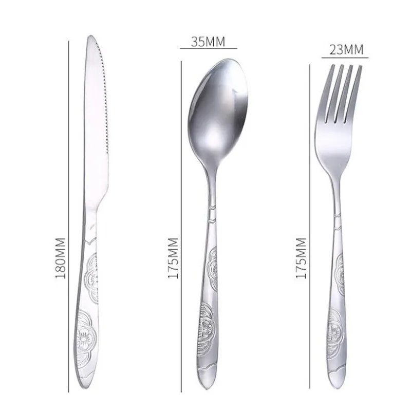 3 шт./набор дорожные столовые приборы из нержавеющей стали |