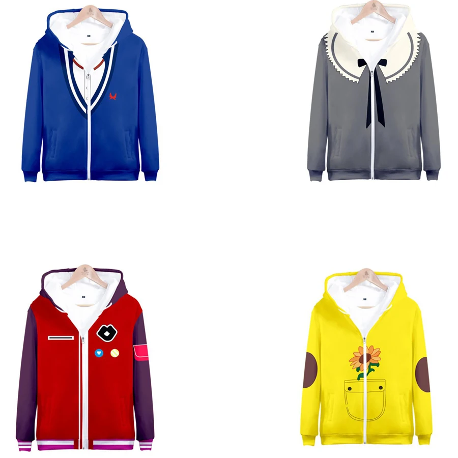 

Anime Wonder Egg Priority Cosplay Costume Neiru Aonuma Ohto Ai Kawai Rika Momoe Sawaki Unisex 3D Hoodie Zipper Hooded Sweatshirt