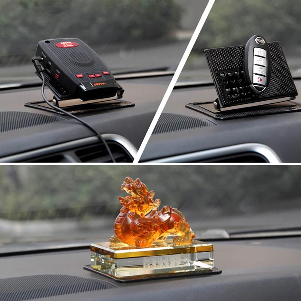 silicone black anti slip portable car mobile phone holder mat gps mount bracket 360 degree rotatable dashboard anti slip pad free global shipping