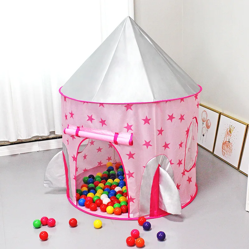 

Children's Pink Portable Toy Tent Space Capsule Princess Girl Castle Play House Mongolian Yurt Folding Playtent Kids Gift