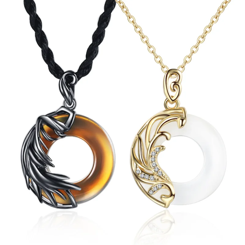 

Fashion Popular Angel Devil Couple Necklace Jewelry Gift New Creative Gothic Lucky Charm Necklace For Men And Women Wholesale