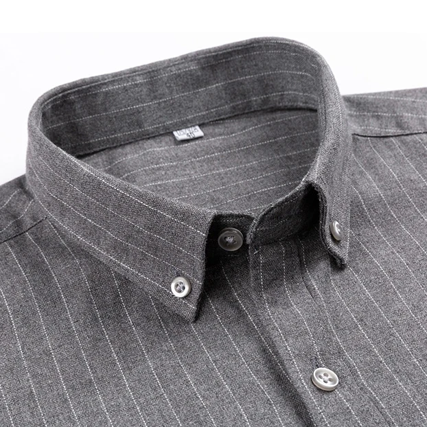 

100% Cotton plaid shirts for Men Long sleeve Regular Fit Striped checked Mens casual shirts Excellent Leisure Business Casual