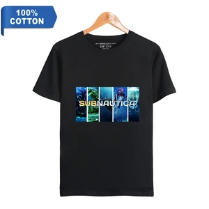 Футболка мужская из 100% хлопка Subnautica, с надписью Игры ниже нуля, с коротким рукавом, повседневная, уличная, для лета
