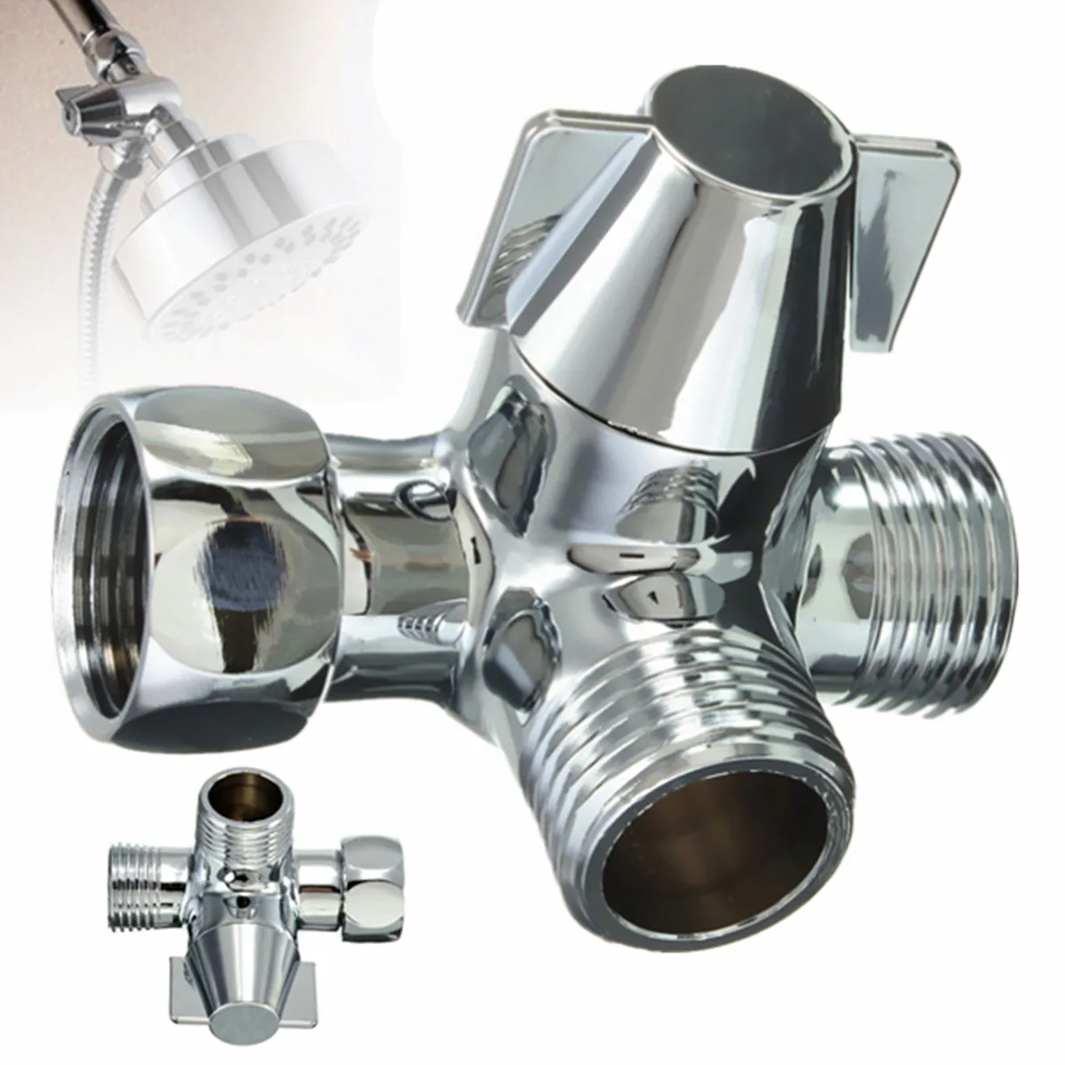 

1Pcs Brass Shower Hose Splitter 3 Way Diverter 1/2" Hand Shower T Adapter Water Valve Bathroom Toilet Accessories Nozzle Convert