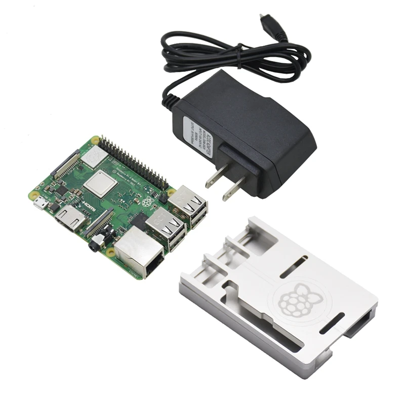 3 в 1 для Raspberry Pi 3 Model B+(плюс)+ ЧПУ Алюминий чехол с выходом 5V 2.5A Мощность адаптер Наборы штепсельная вилка стандарта США