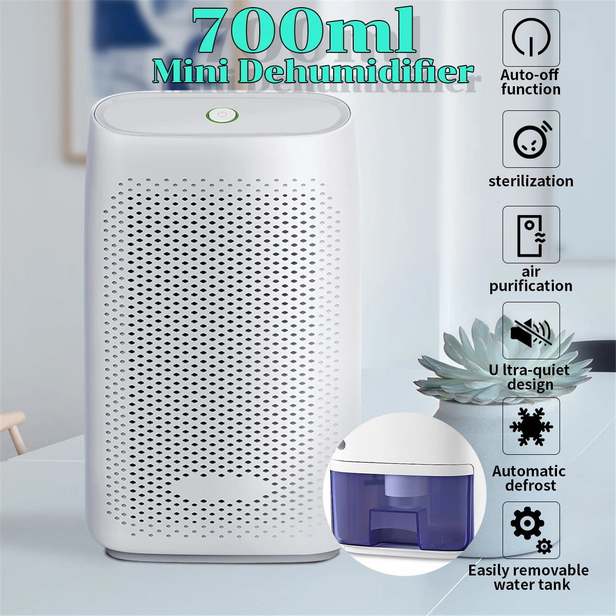 AC110-240V 700 мл осушитель воздуха для дома полупроводниковый осушитель влаги автомобильный мини-осушитель воздуха электрическая охлаждающая машина