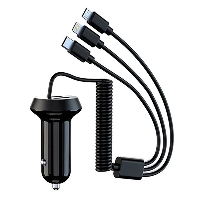 New Dual Usb Car Charger One For Three Belt Line 3.4A Multi-Function Supplies Android iPhone Chagre In |