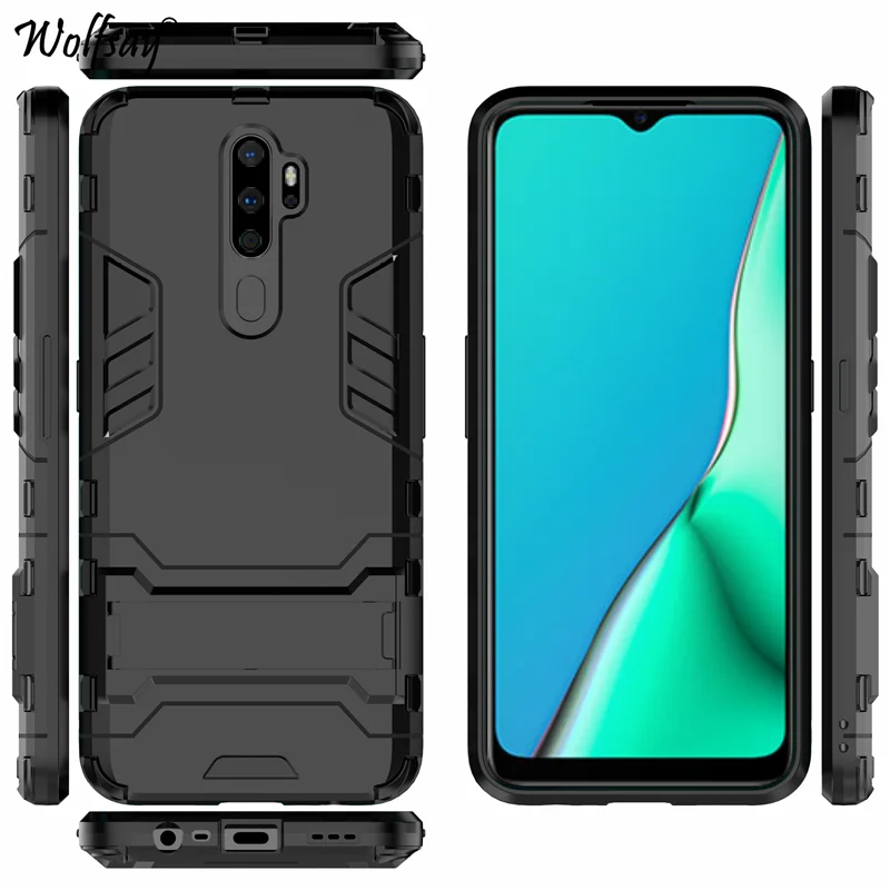 wolfsay for cover oppo a11x case 6 5 shockproof hybrid stand silicone armor back case for oppo a11x phone cover for oppo a11 x free global shipping