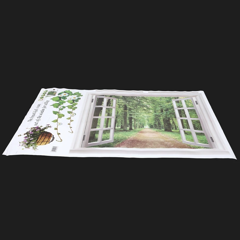 Горячее огромное окно 3D зеленые цветы Фотообои | Дом и сад