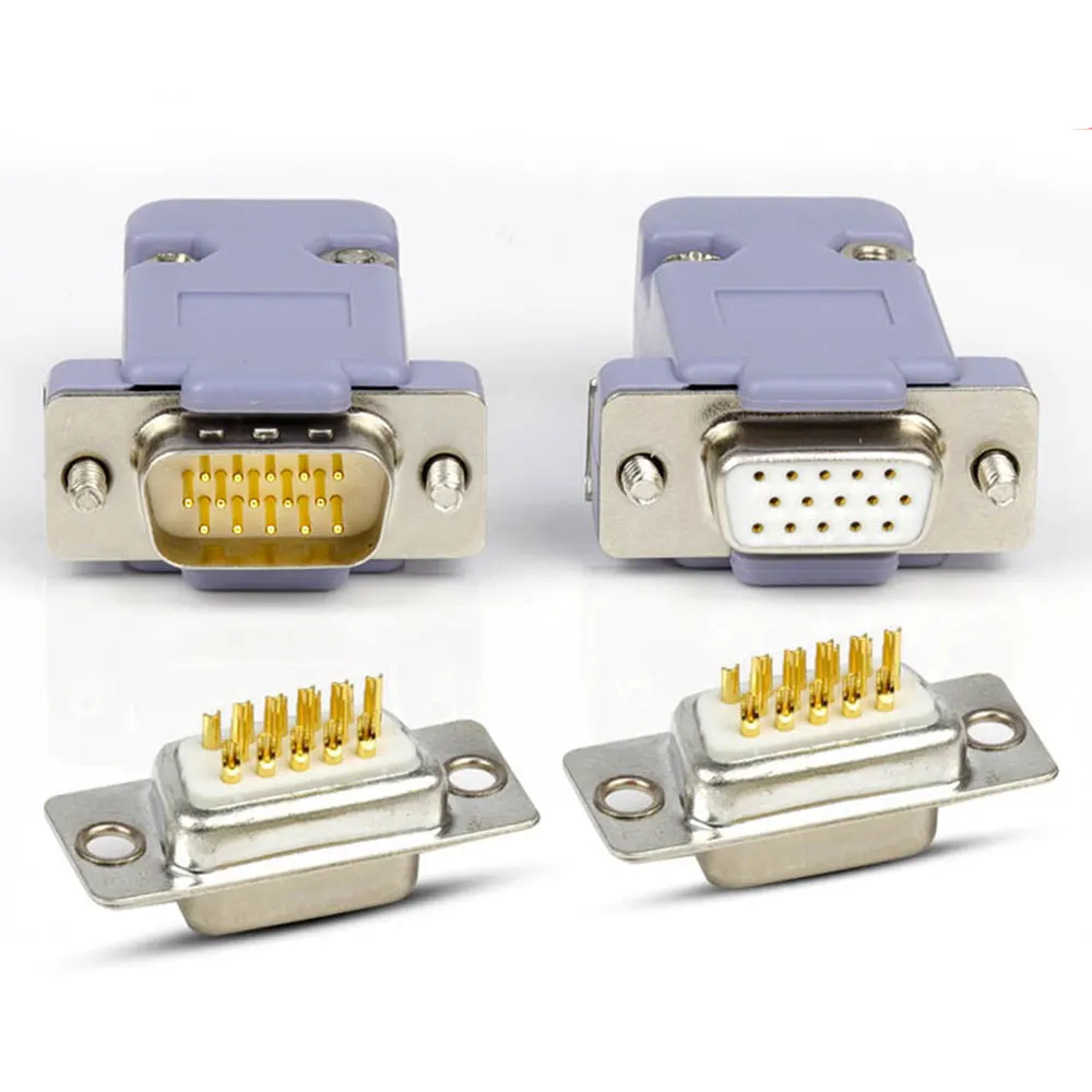 VGA коннекторы для сварки штекер/гнездо ABS оболочка комплект 3 ряда 15 Pin