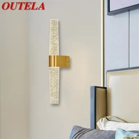 outela indoor wall lamps crystal led fixture 110v 220v aluminum modern sconce lighting for bedroom living room office hotel