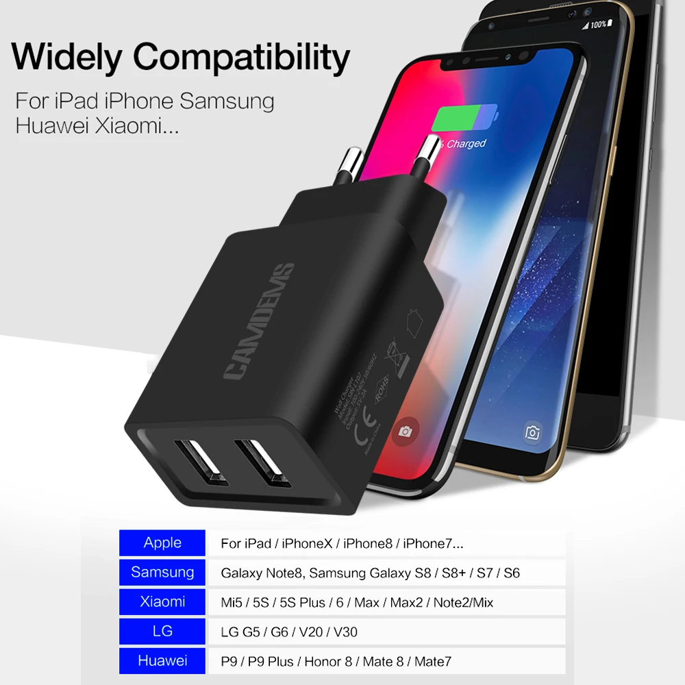 Зарядное устройство CAMDEMS для путешествий настенное зарядное оптовая продажа USB