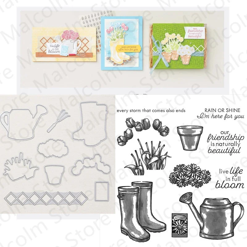 

Rain Boots Metal Cutting Dies And Clear Stamps For Scrapbooking Decor Embossing Template Greeting Card Handmade 2022 New Arrival