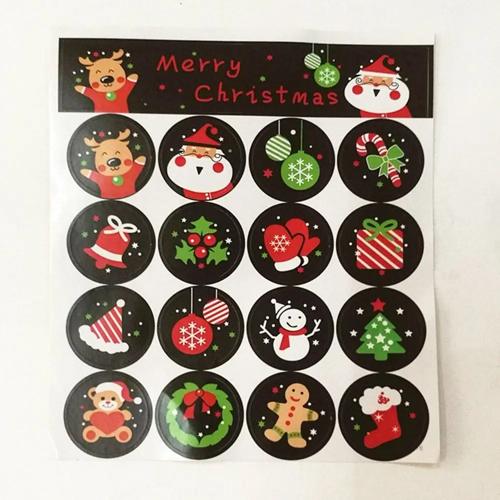 

160pcs Merry Christmas Adhesive Labels Stickers Handmade Cakes Packaging Sealing Tags Sticker Wrap Tags Labels for Present