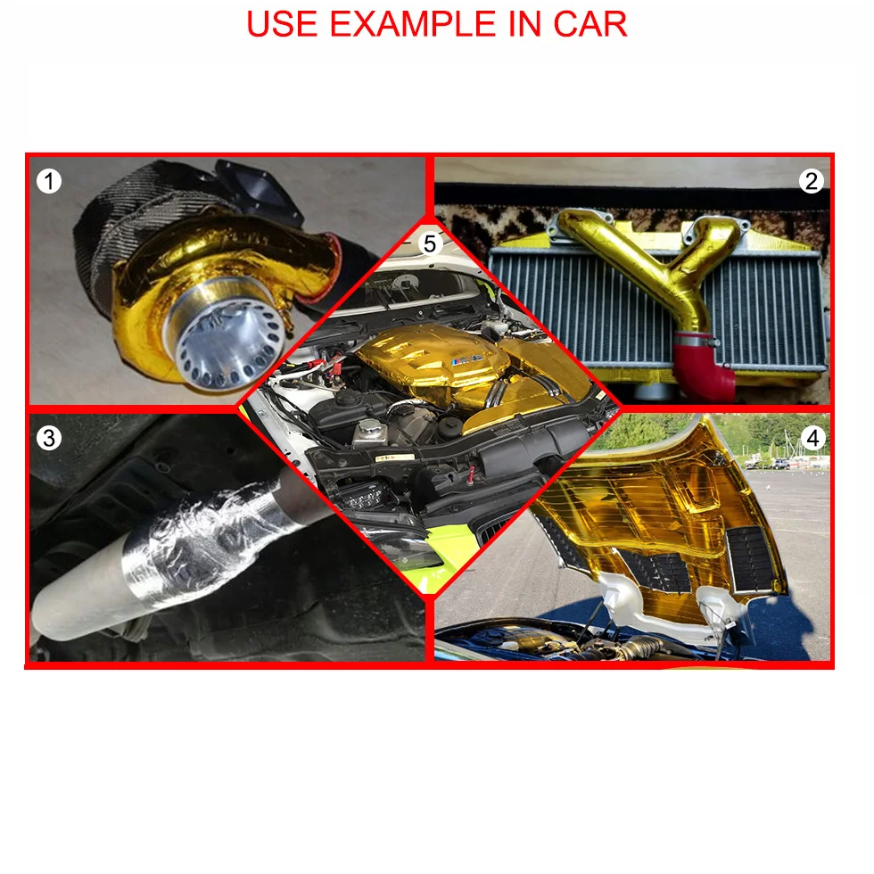JDM тепла противостоять Клейкие ленты Turbo Клейкие Лента Лента Тепло лента, теплоизоляция лента, Высокая термостойкость ленты