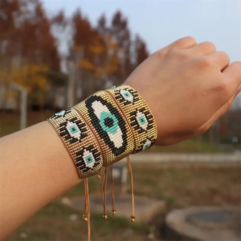 

ZHONGVI Lucky Evil Eye Bracelet Pulseras 2021 Popular Miyuki Jewelry For Women Gift Boho Tassel Turkish Eye Bracelets Wholesale