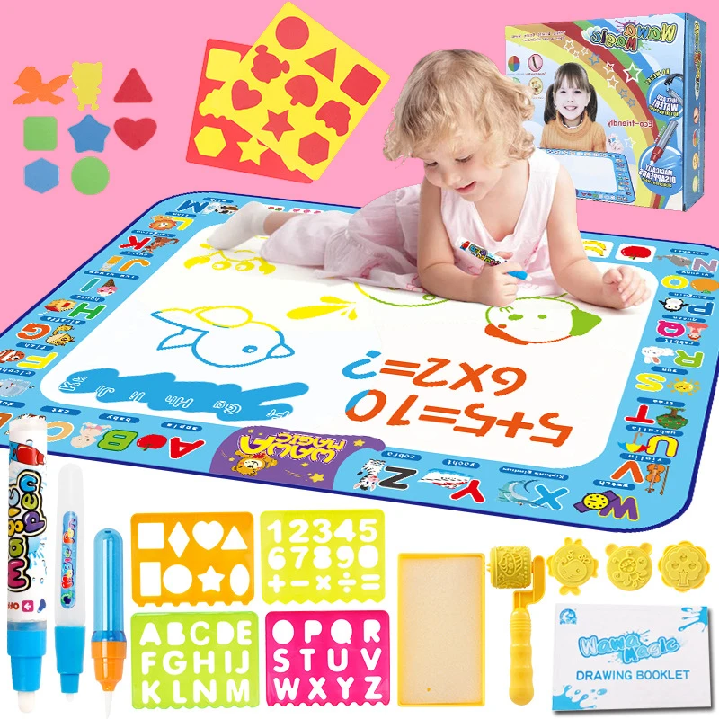 

100*75cm Large Size Kid's Water Sketch Coloring Graffiti Carpet Boys And Girls Educational Toys Repeat Drawing Writing Board