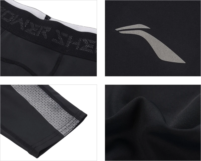 Li-Ning, мужские тренировочные леггинсы, базовый слой, обтягивающие, 83% полиэстер, 17% спандекс, удобная подкладка, спортивные штаны, AULP065 MKY540