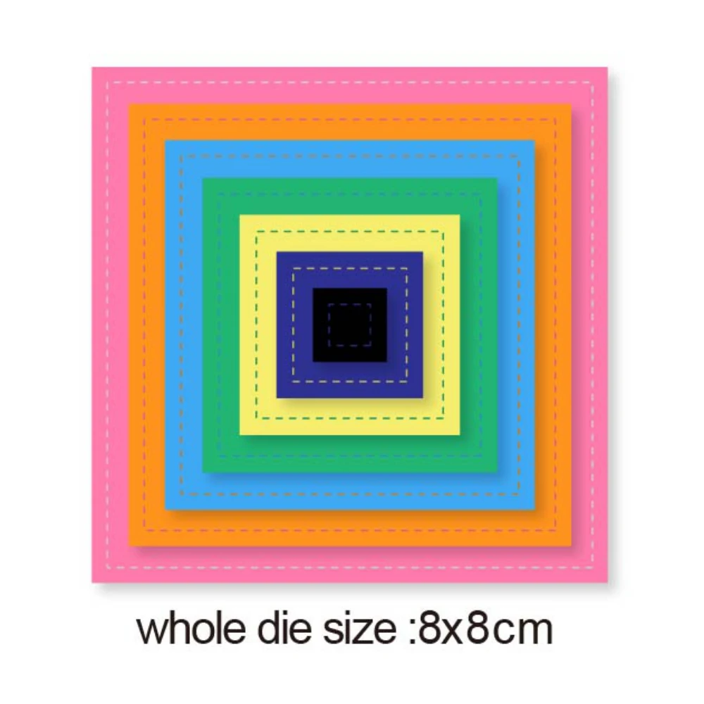 

metal cutting dies cut die mold Hollow Layer Square frame Scrapbook paper craft knife mould blade punch stencils dies