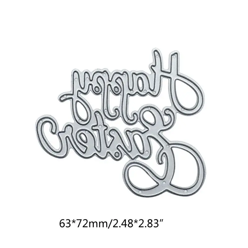 

Happy Easter Text Metal Cutting Dies Stencil Scrapbooking DIY Album Stamp Paper 87HB