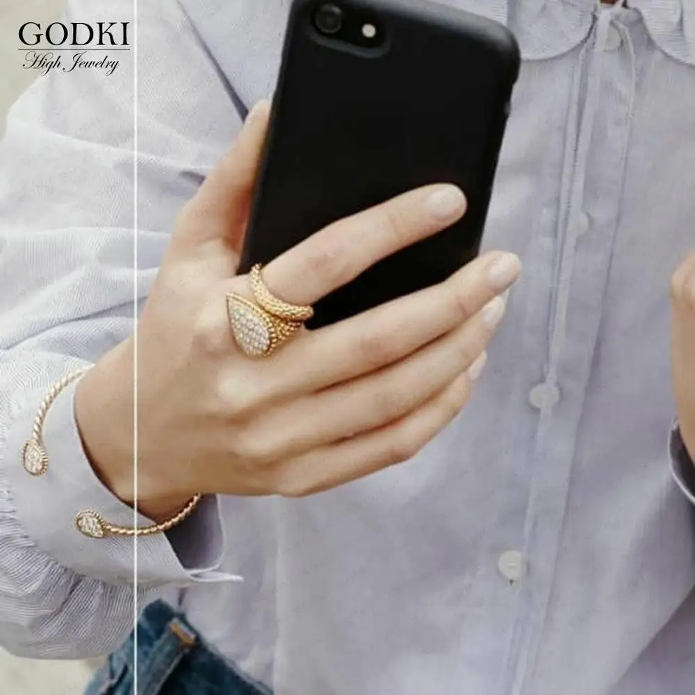 Комплект из браслета и кольца с фианитом