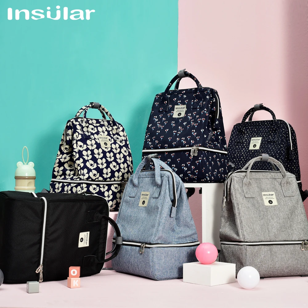 Изолированная сумка для подгузников Детская мам водонепроницаемая большая