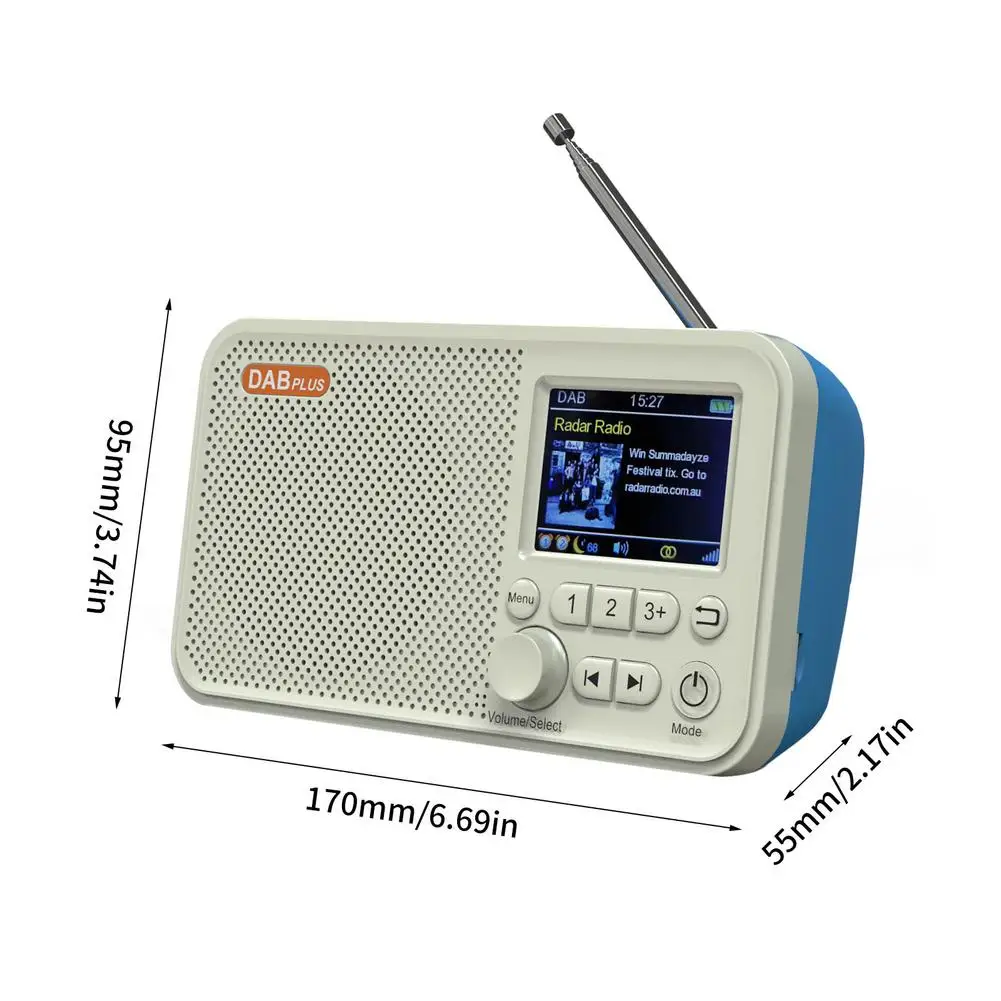 

DAB/DAB + FM Digital Radio LED Speaker Portable Mini FM Radio MP3 Music Player Telescopic Antenna Handsfree Multimedia Player