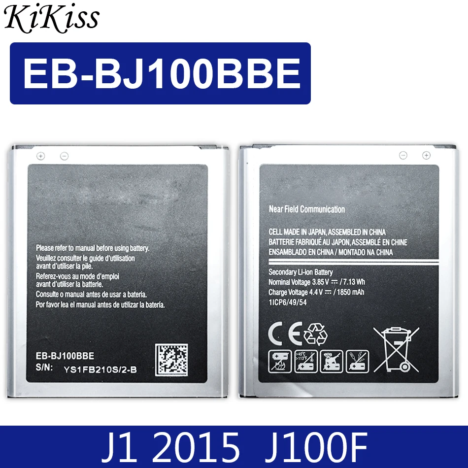 Аккумулятор KiKiss для Samsung Galaxy J1 SM J100 J100F J100H J100M EB BJ100BBE 1850 мАч|Аккумуляторы мобильных