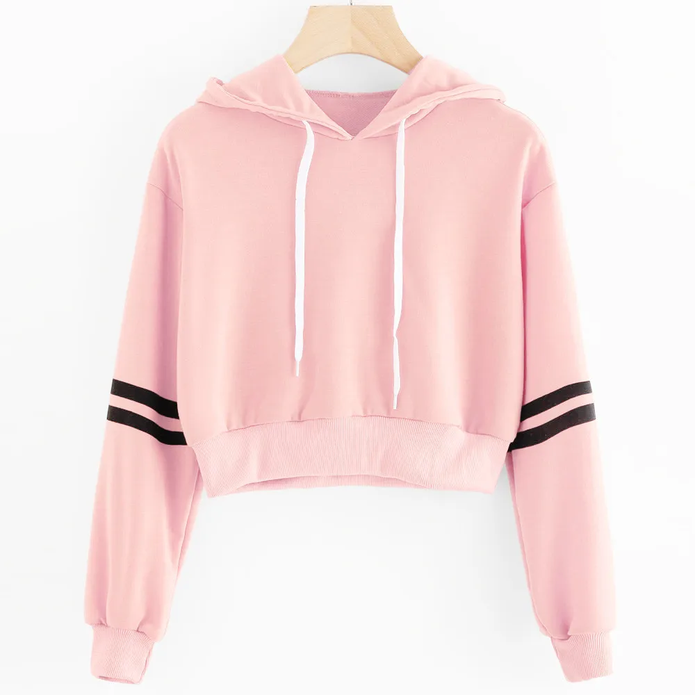 

Short sweater 2020 new autumn and winter sweater women's striped cropped sweater white